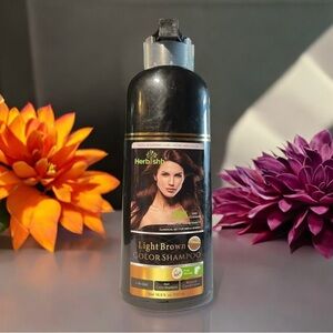 500 ML HERBISHH COLOR SHAMPOO HERBAL HAIR COLOR DYE AMMONIA FREE LIGHT BROWN